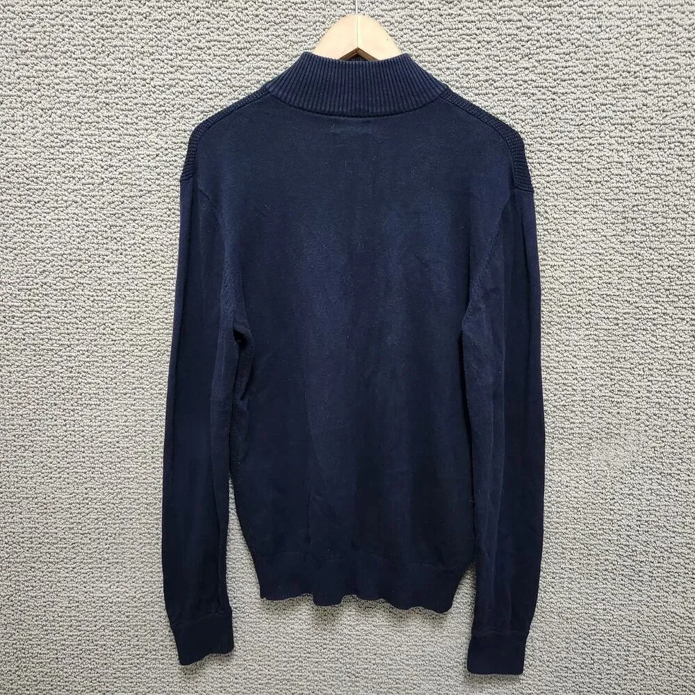 MICHAEL KORS Men’s Navy 1/4 Zip Textured Sweater Size S